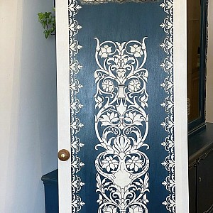 Трафарет - Сады Семирамиды половинка - Фотография интерьере 3