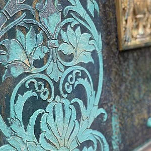 Трафарет - Сады Семирамиды половинка - Фотография интерьере 9